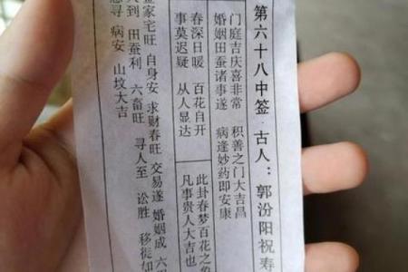 六十甲子观音灵签全解