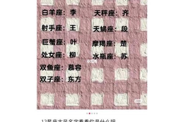 十二星座最适合的古代姓氏